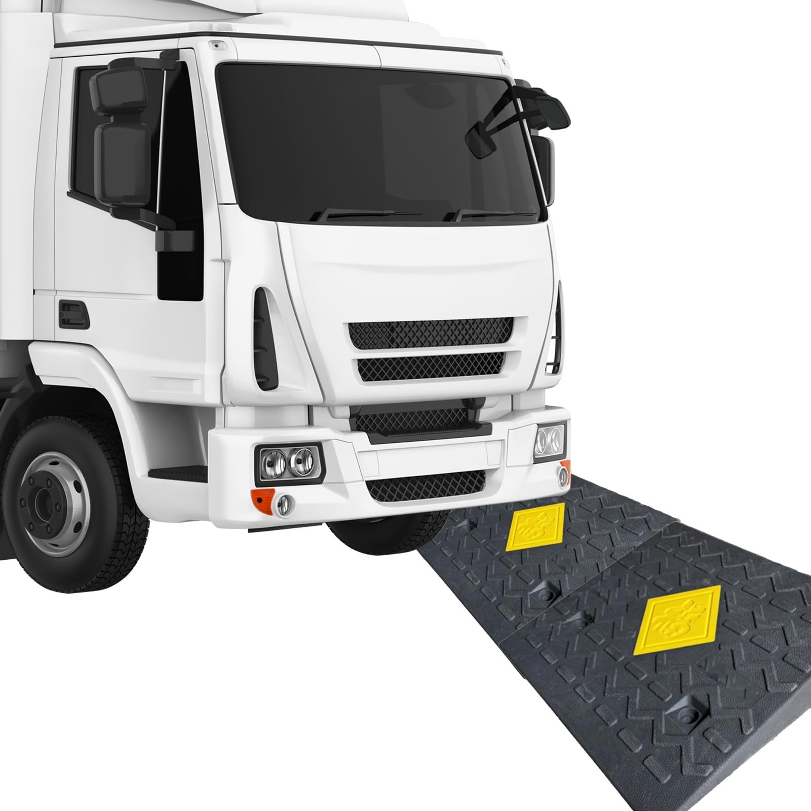 Pełna gumowa rampa krawężnikowa, wytrzymała rampa progowa, rampa samochodowa o udźwigu 300 ton, do przejazdu ciężkich pojazdów(50x40x11cm)