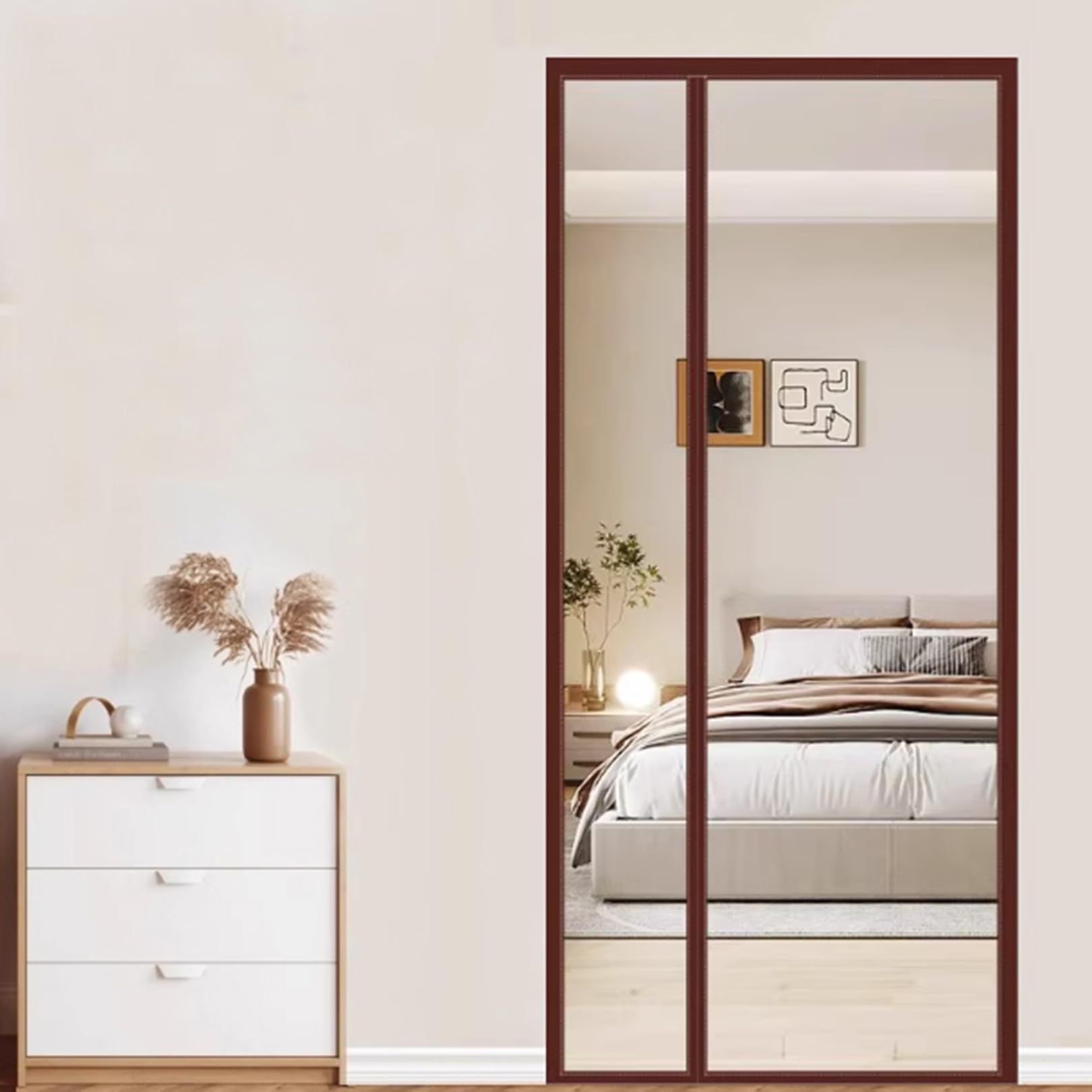 Rideau de porte isolant thermique EVA transparent 90x215cm à fermeture magnétique latérale