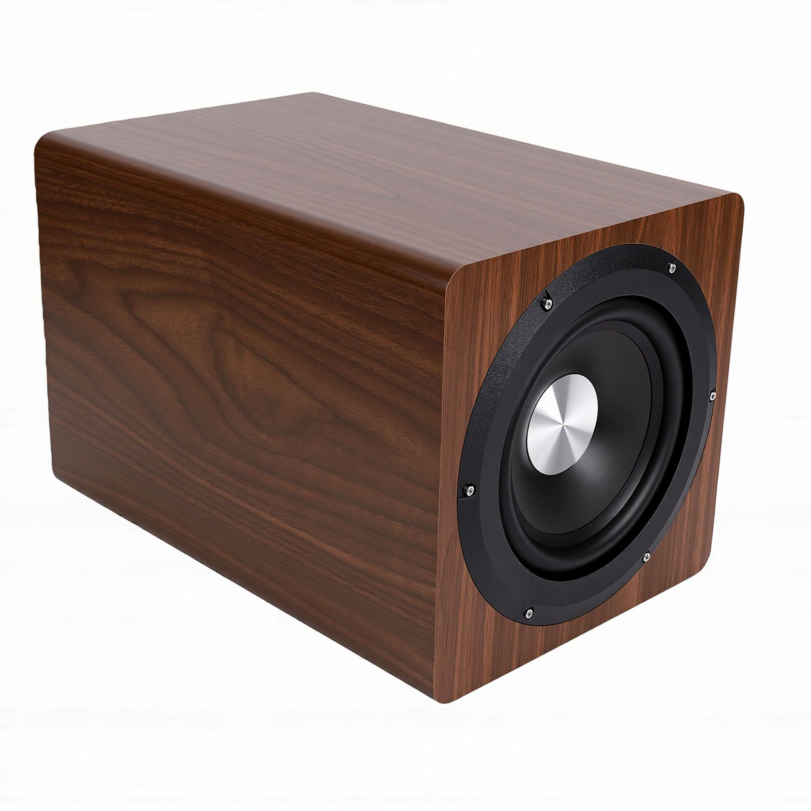 Annadue Altoparlante per Bassi Profondi da 100 W per la Casa, Subwoofer Stereo HiFi con Alimentazione Attiva Indipendente retrò da 6,5 ​​pollici 100 W Color Rovere per Monitor PC (Spina europea)