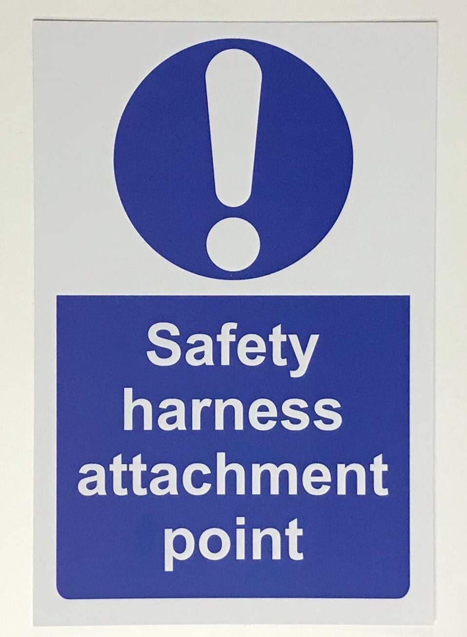 Safety harness attachment point Safety sign - Self adhesive sticker 200mm x 150mm