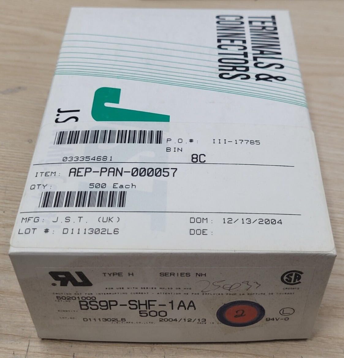 (10 PCS) BS9P-SHF-1AA JST CONN HEADER R/A 9POS 2.5MM