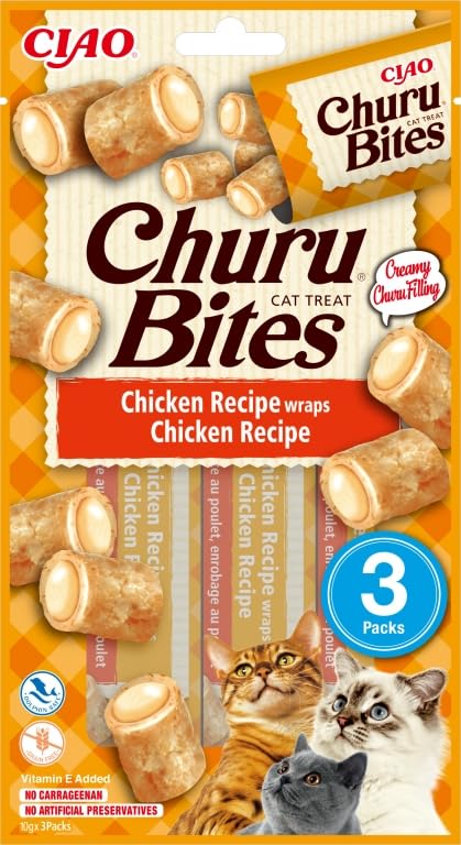 Churu Bites Snack para Gatos 12x3x10 Gr (Pollo)