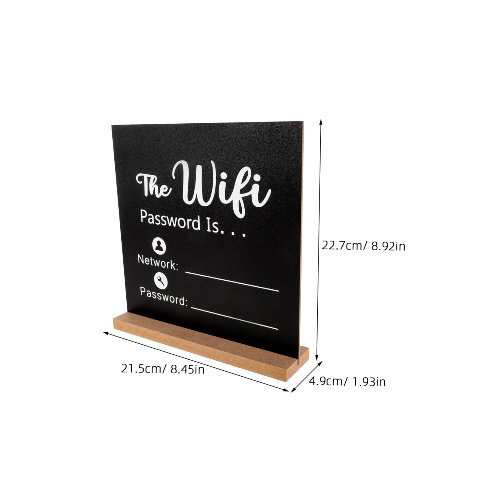 Ciieeo Wooden WiFi Password Sign Rustic Chalkboard Design for Home Office Writable WiFi Coverage Display Plaque Convenient Table Centerpiece Decor