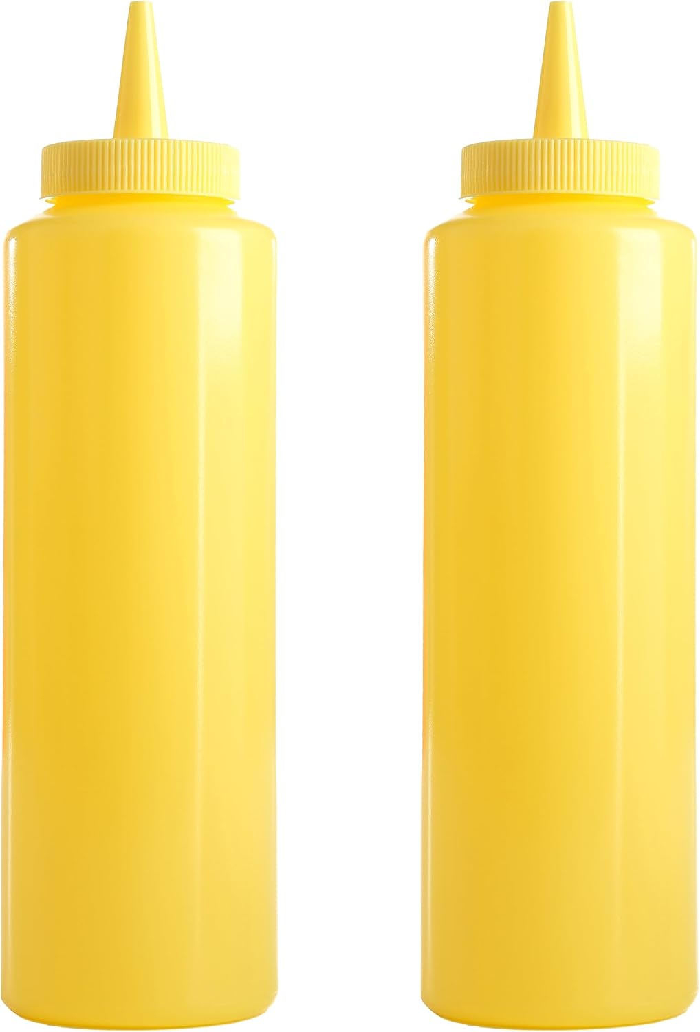 Servette Home Refillable Squeeze Bottles for Ketchup and Mustard, Set of 2, Plastic (Red Yellow)