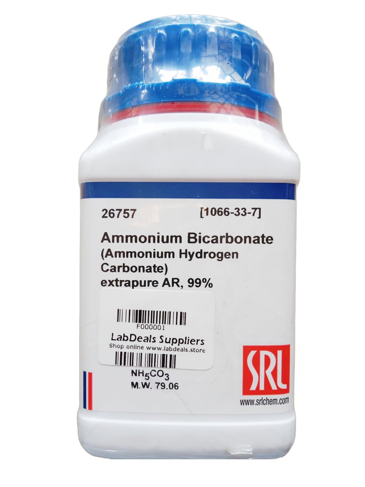 See full amazon price history chart for SRL Ammonium Bicarbonate extrapure AR Grade, 99% 500Gm, CAS NO 1066-33-7,Molecular Formula : NH5CO3,torage : Room Temperature, Shelf Life : 60 Months for laboratory and industrial use SRL Ammonium Bicarbonate extrapure AR Grade, 99% 500Gm, CAS NO 1066-33-7,Molecular Formula : NH5CO3,torage : Room Temperature, Shelf Life : 60 Months for laboratory and industrial use (B0C7H8KLM8) Amazon Price History, Amazon Price Tracker