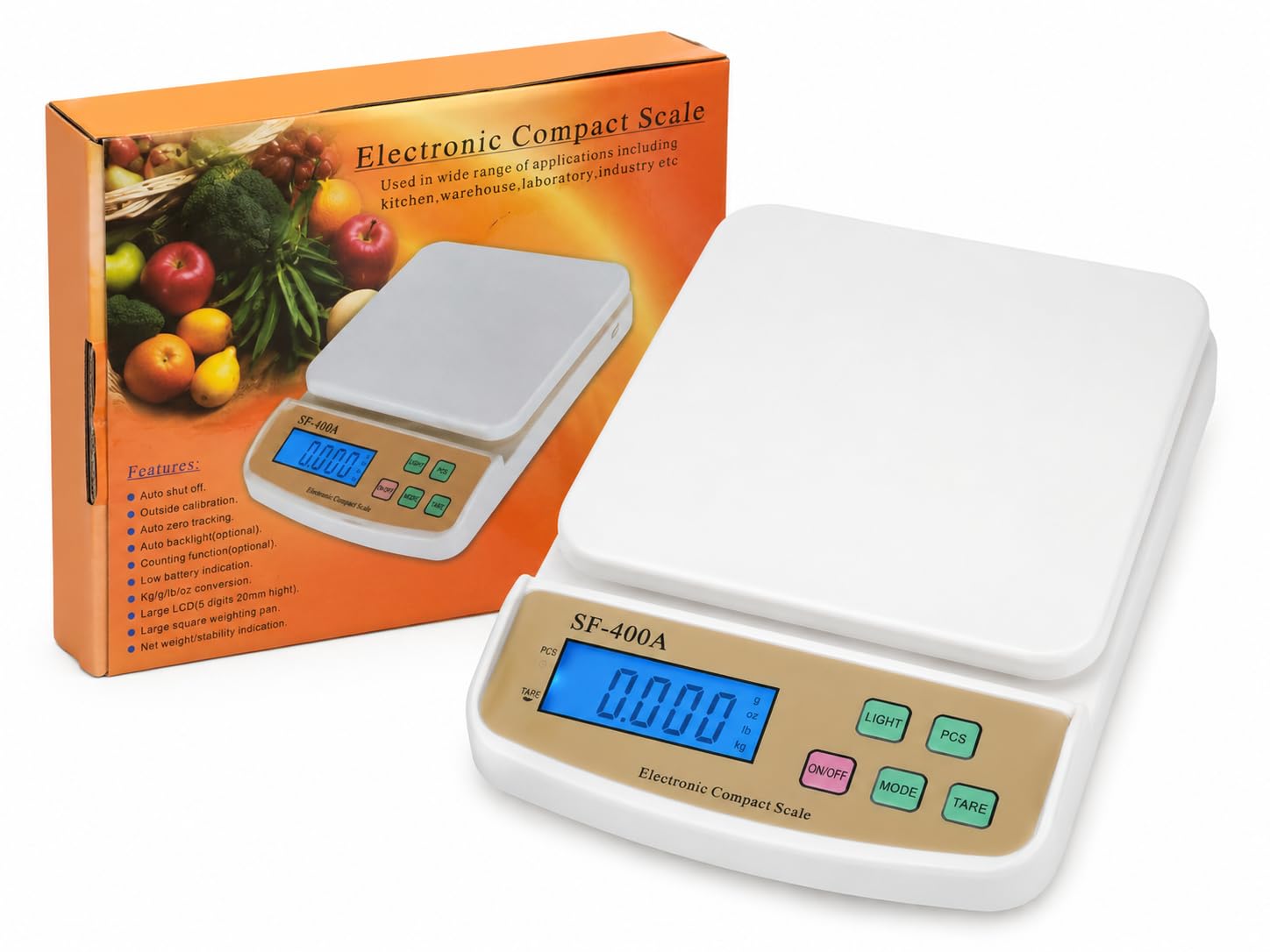 SF-400A Electronic Compact Scale with LCD Backlight Display | Tare Function, Auto Shut-Off, g/oz/lb/kg Conversion, High Precision Sensors, Multi-Use: Kitchen & Lab-image-13