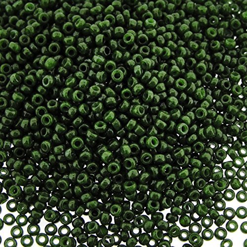 Miyuki Round rocaille Seed Bead Size 15/0 8.2g Dyed Opaque Forest Green
