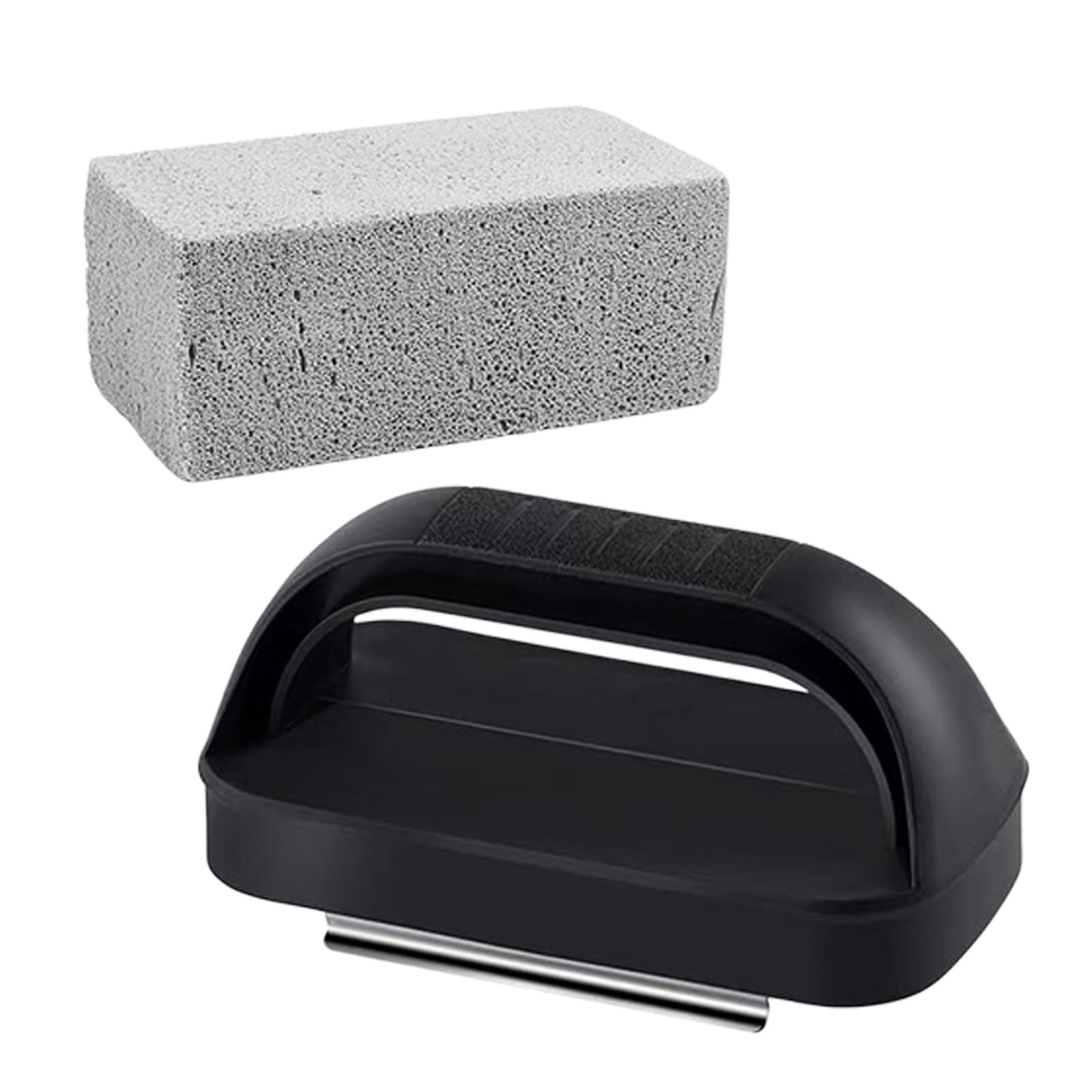 Grill Cleaner, Cleaning Bricks Natural Pumice Scrubber and Ergonomic Handle for Safe Grill Care Cleaning Bricks Pumice Stone