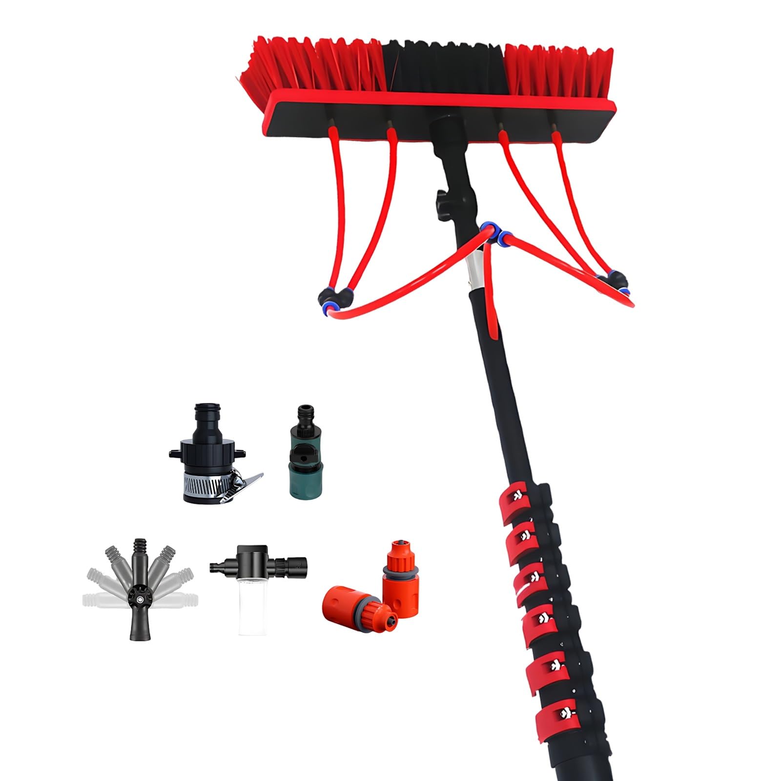 XYFGODEM Professional Cleaning Kit for Solar Panels and Crystals with Telescopic Handle Articulated Brush