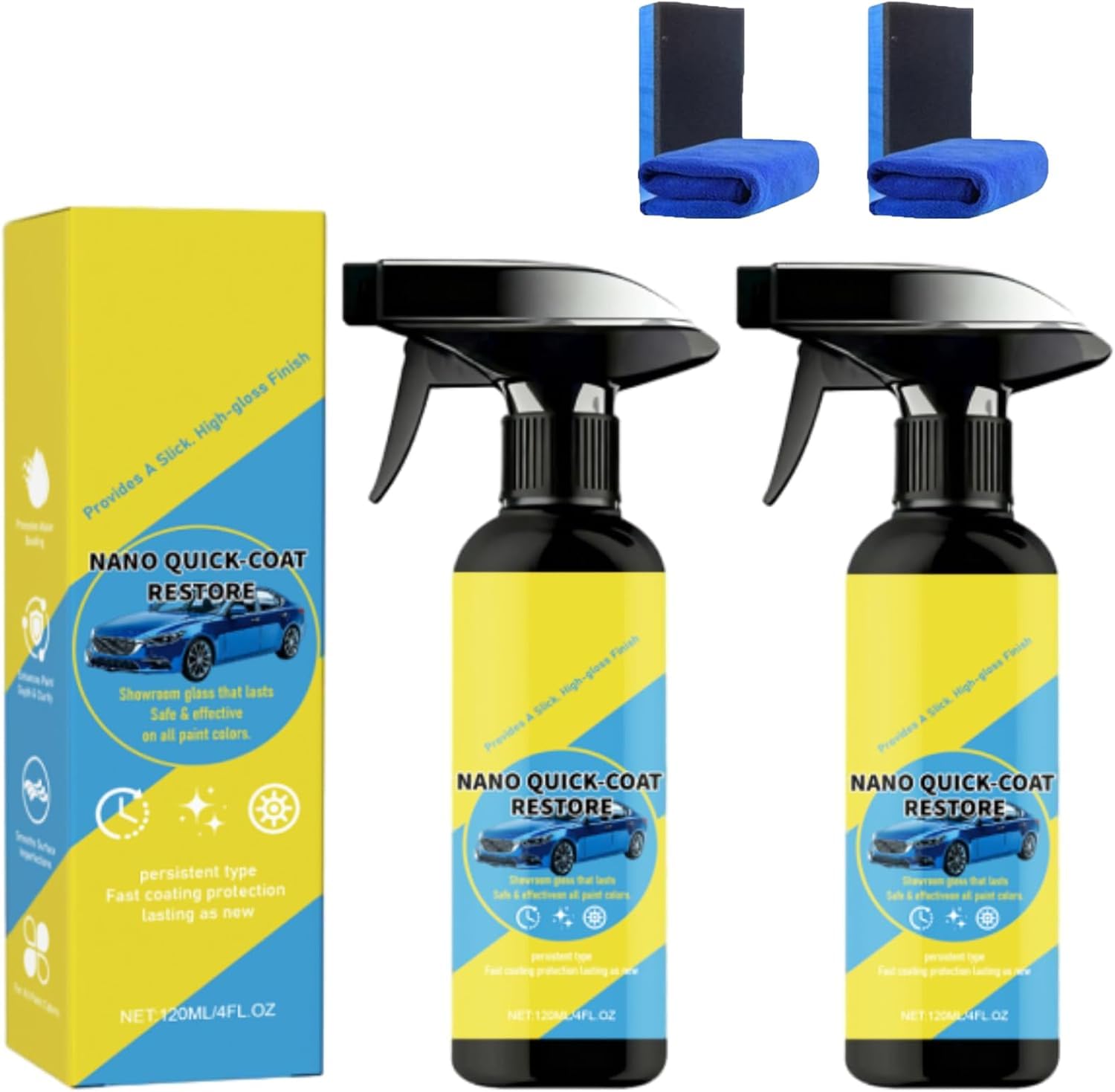 Nano Quick Coat Restore Coating Spray, 2026 Advanced Automobile Quick-Acting Coating Agent, Quick Effect CoatingAgent Spray with Dust Proof and Glazing Effects Long-Lasting Car Showroom Gloss