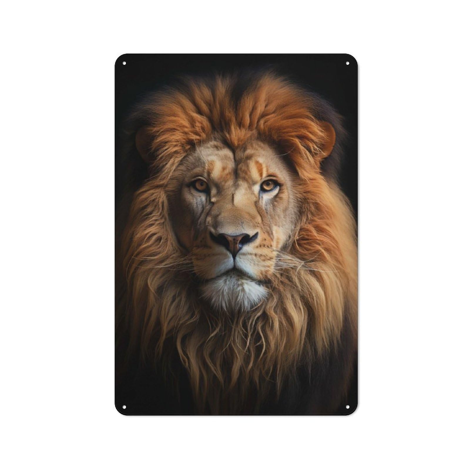 Junmoney Cool Lion Portrait Vintage Metal Plaque 30X20cm For Man Cave Or Games Room, For An Autumn Update To Man Cave And Games Room