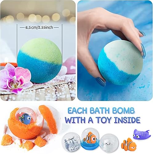 Miniatura 2 de Set de regalo de bomba de baño con animales marinos en el interior, paquete de 24 bombas de baño orgánicas para niños, bolas gaseosas hechas a mano