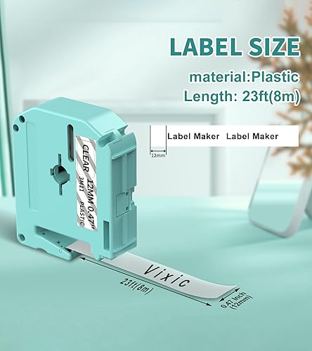 Miniatura 5 de Vixic 3MB1 Label Maker Tape Replacement Compatible for Vixic M960 Brother Label Makers P-Touch M Tape Refill 12mm 0.47" Black on Blue for Brother