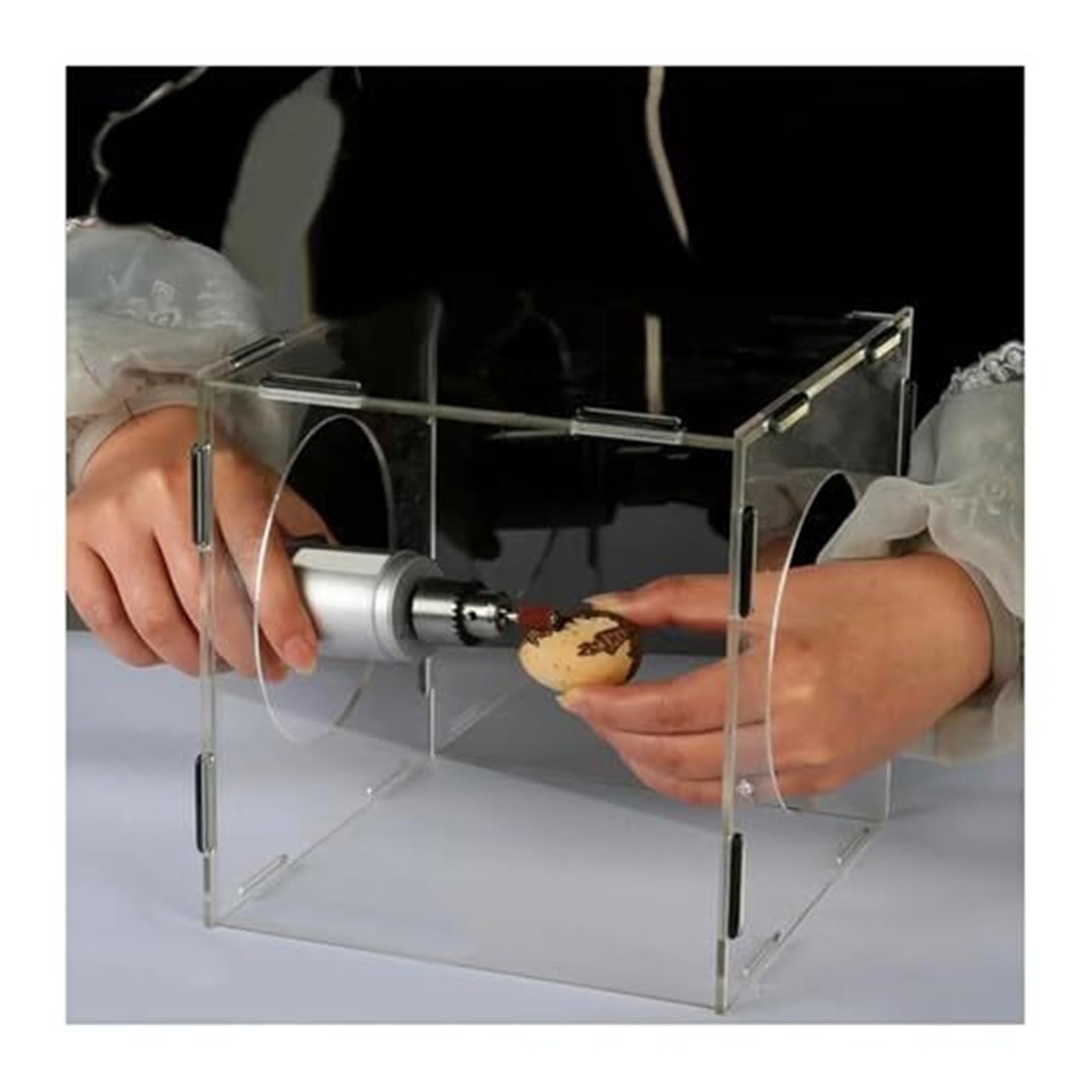 Tudcgjsxf One Color Acrylic Dust Cover For Grinding, Polishing, And Engraving 20Cm X With 2 Holes
