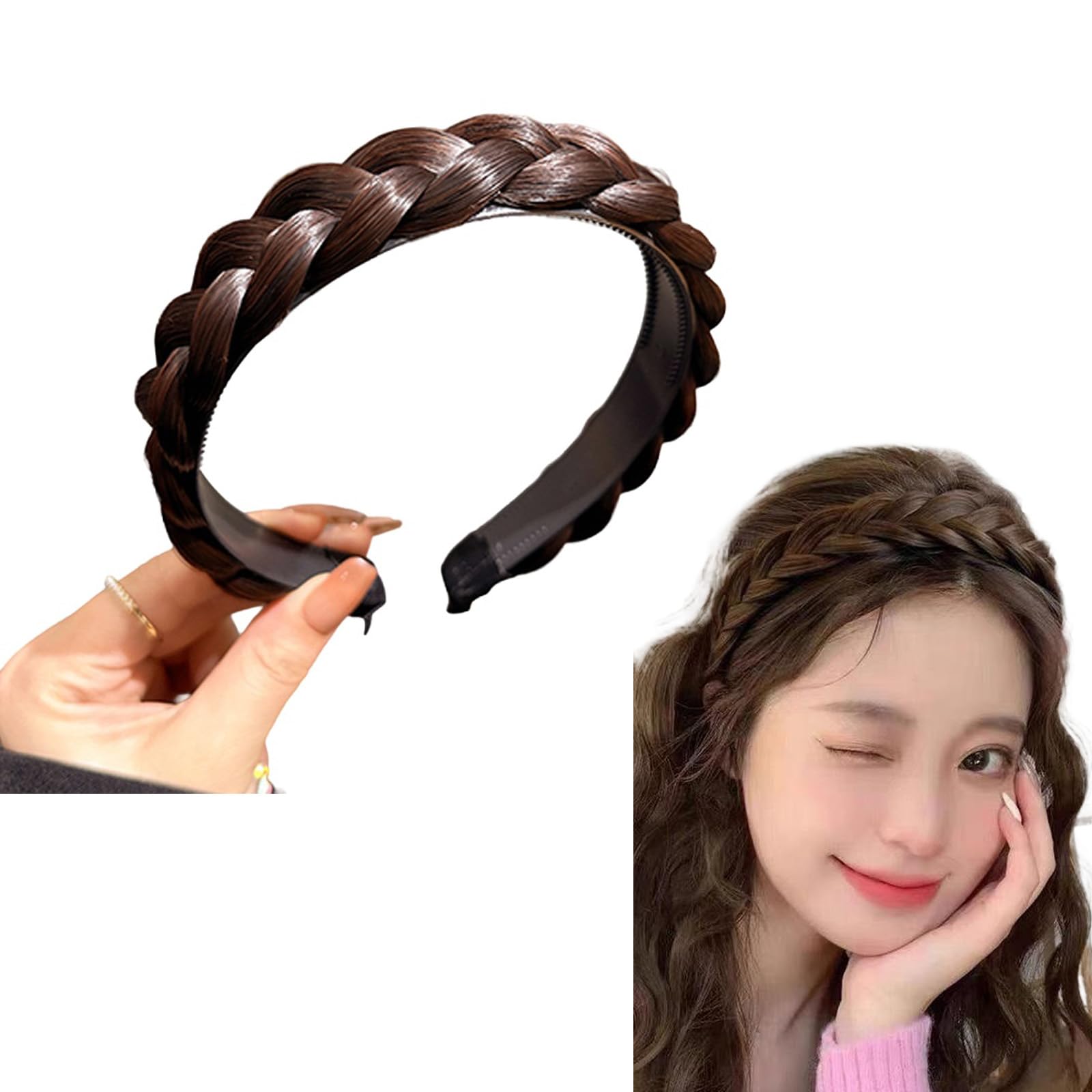 Amazon.co.jp: Qiubaoll 三つ編み カチューシャ ヘアアクセサリー 付け