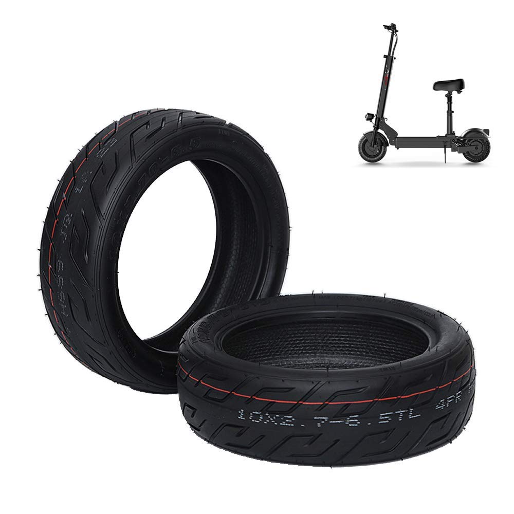 Neumático de Scooter eléctrico,neumático de vacío de 10 Pulgadas,neumático Resistente al Desgaste Antideslizante sin cámara,Accesorios de neumáticos de Scooter eléctrico 10x2.7-6.5