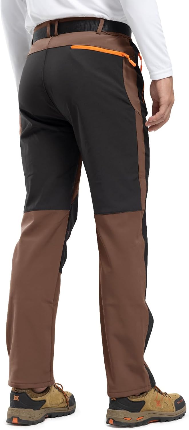 Rdruko Men's Snow Ski Pants Waterproof Insulated Winter Hiking Snowboard Fleece Lined Pants with Belt - Image 6