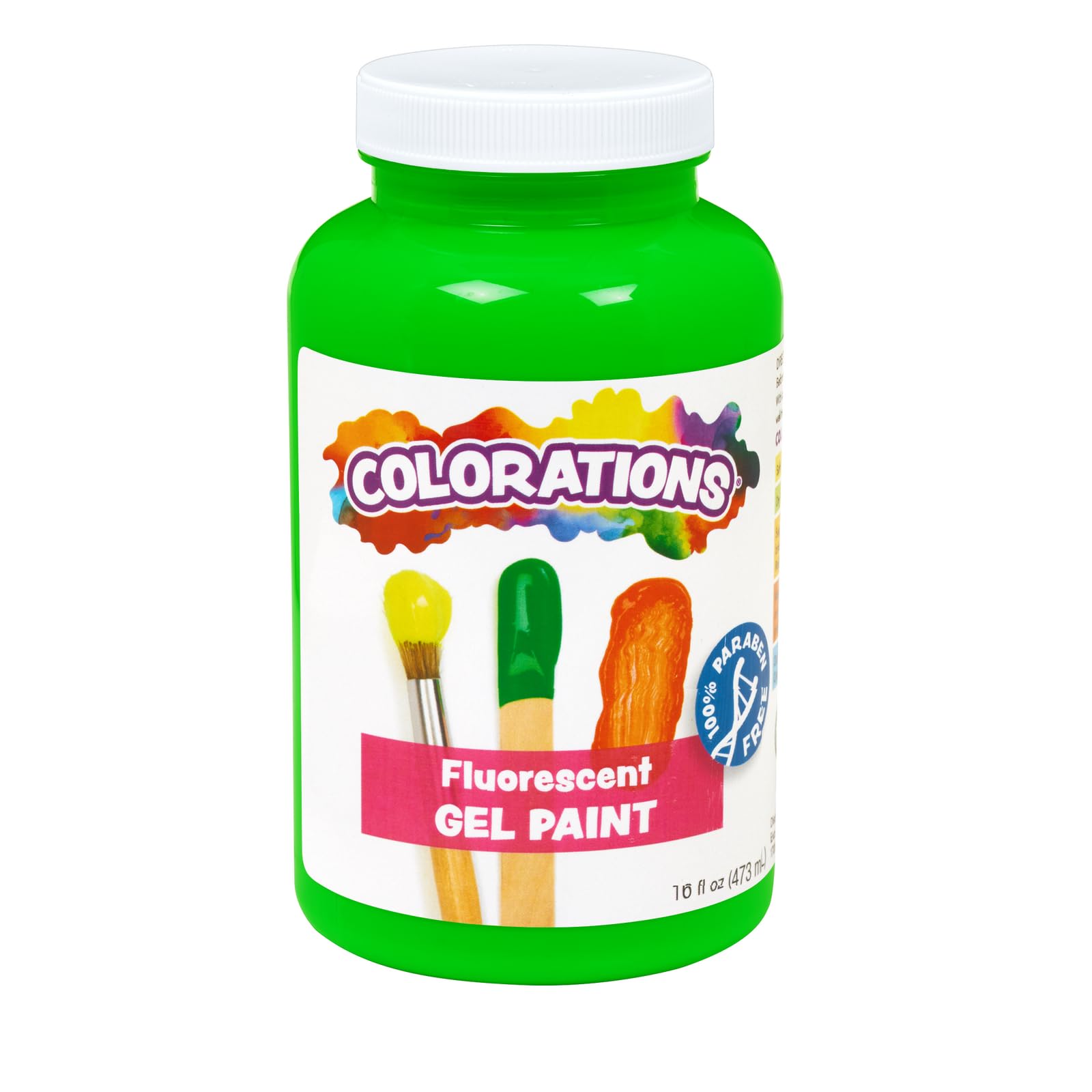 Colorations Gel Paint, Fluorescent Green, 16 oz. (Item # CFLGR)