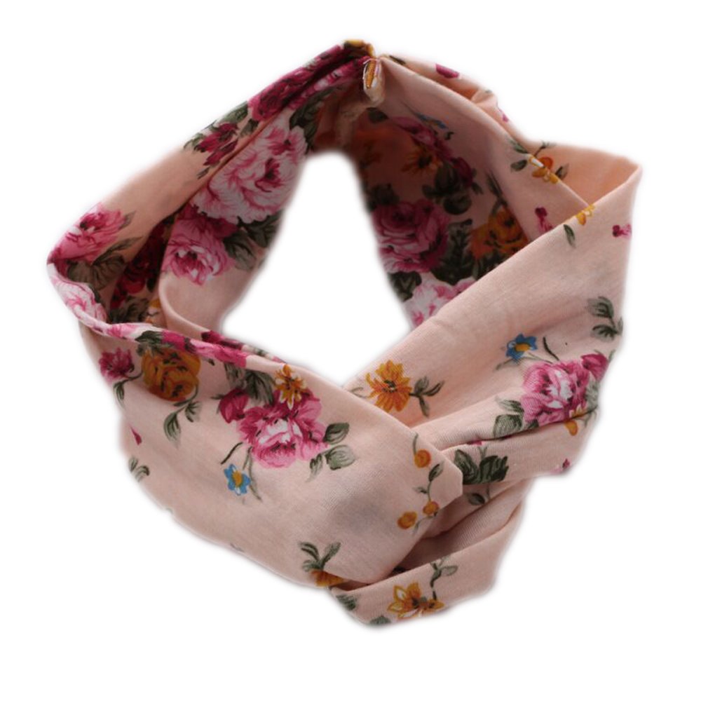 DreamLily Women's Elastic Flower Printed Turban Headwrap Knotted Soft Twisted Headband (12#)