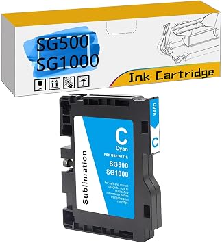 SG500 SG1000 32ML Sublimation Ink Cartridges Compatible for Sawgrass Virtuoso SG500 SG1000 Printers, No AB Serial Number Cyan*1