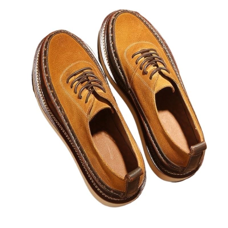 Men's Casual Dress Shoes Mens Leather Platform Formal Derby Shoes