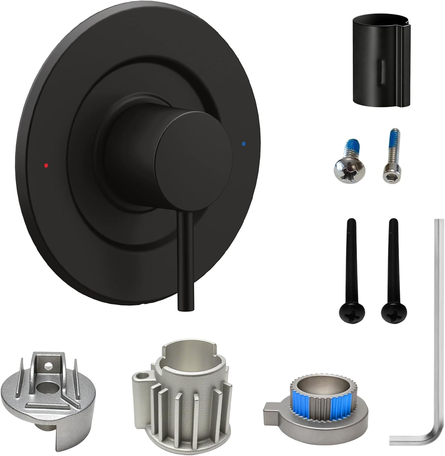 T2191BL Shower and Tub Trim Kit, Pressure Balancing Modern Tub and Shower Trim Kit,Compatible with Moen Valve, Featuring Bathroom Shower Lever Handle for Temperature Adjustment (Matte Black)