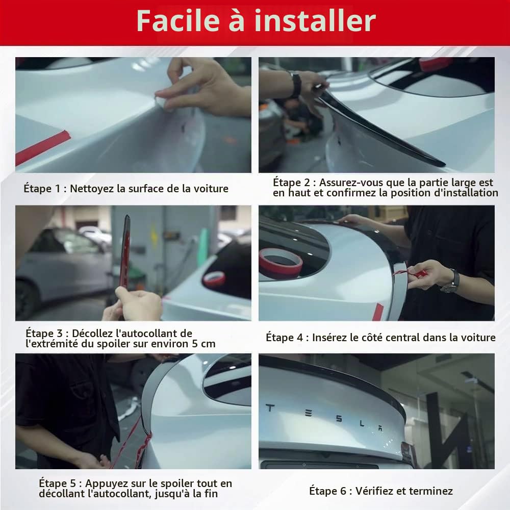 Aileron arrière de Voiture pour Tesla Model Y Juniper 2025 2026,Becquet Coffre Arrière Hayon Arrière détachées Automobiles diffuseur de Pare-Chocs