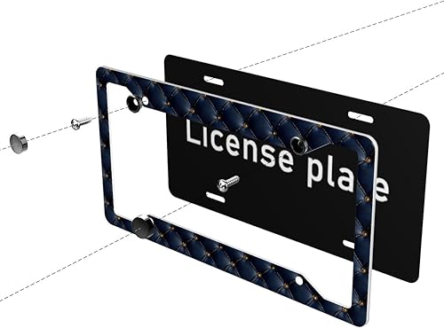 Miniatura 5 de 2 marcos de matrícula de automóvil para mujeres y hombres, cubierta de aluminio sólido para placa de matrícula de aluminio para accesorios de