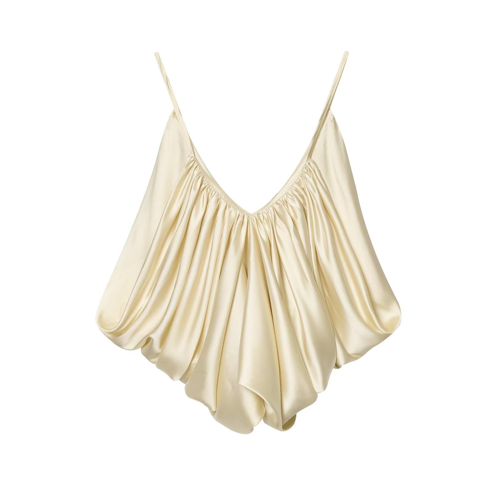 Chaleco de Mujer Las Mujeres Verano Sexy Profundo V Suspender Tops Suave Satén Sin Mangas Halter Versátil Camisola Correa Sol-Top-Red-XS