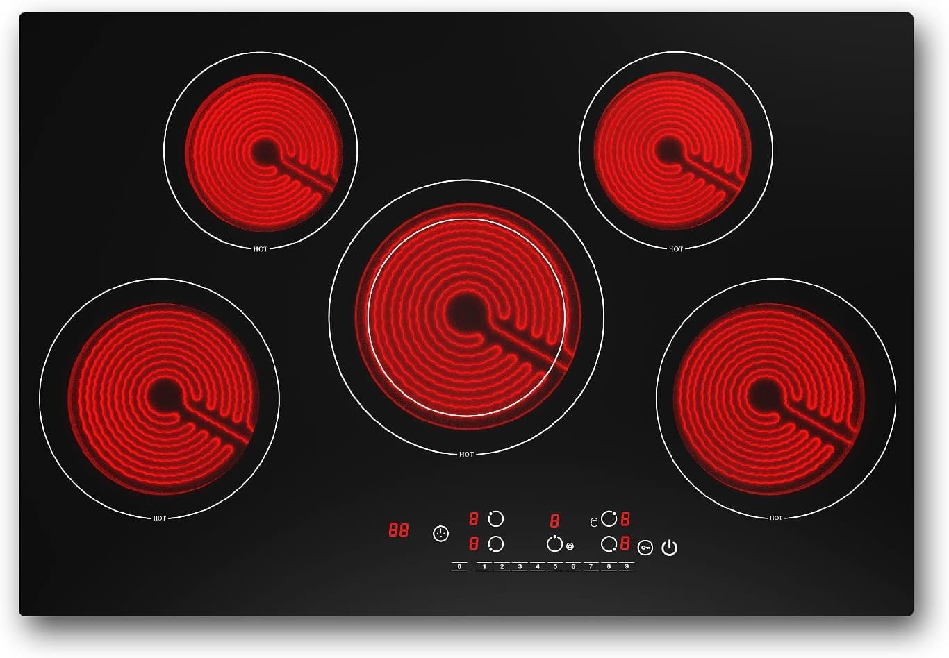 VBGK Electric Cooktop 30 inch, 5 Burner