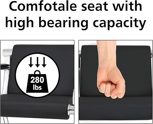 Miniatura 7 de kinbor 2 sillas de invitados para sala de espera, silla de recepción de oficina de piel sintética, muebles de vestíbulo, sofá con brazos para sala