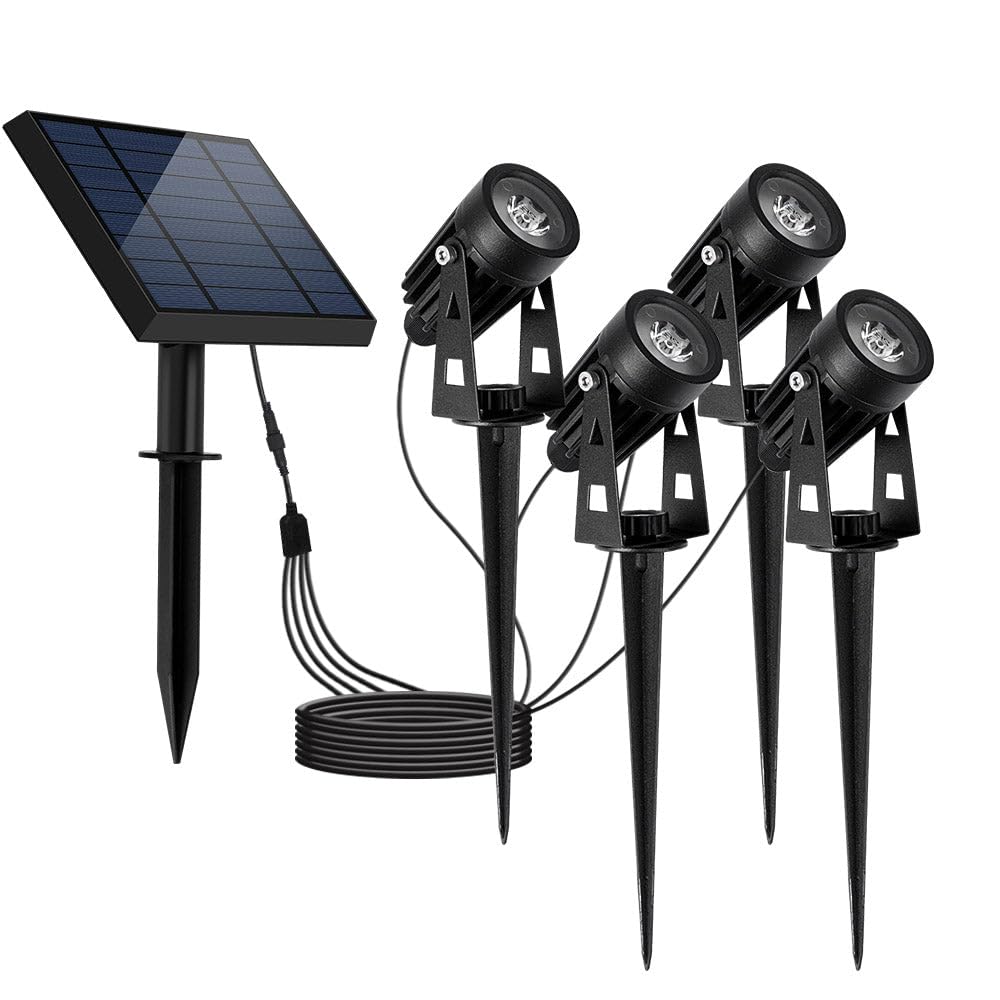 LUMISKY, Cuatro focos solares conectados 200LM 4X Roundy Negro