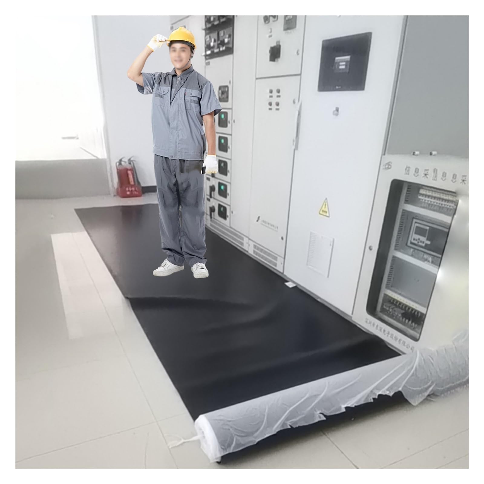 Alfombrillas de seguridad de goma aislantes, protección antielectrocución de alto voltaje para suelos de trabajo eléctricos