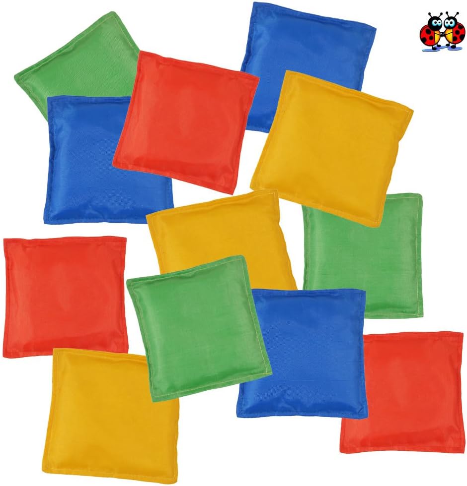 Ladybirds Set of 12 Throw Bean Bags For Throwing 12cm x 12cm. Bean