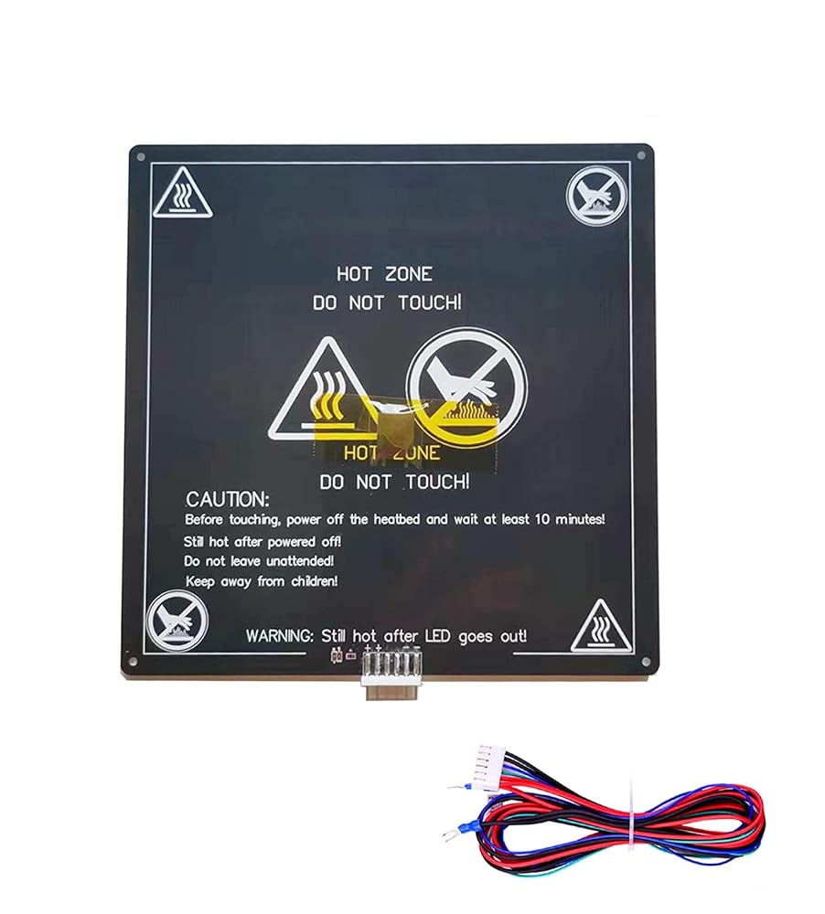 AptoFun Mk3 Plateau Chauffant imprimante 3D (220 * 220 * 3mm, 385g) avec des Coins Ronds, Mk3 Heat Bed, Plateau Chauffant pour 3D Printer Reprap
