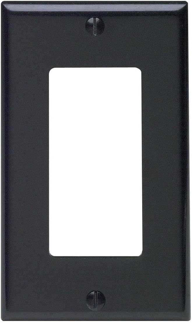 Leviton Standard Size Thermoset Device Mount 1-Gang Decora/GFCI Device Decora Wallplate, 80401-E, Black