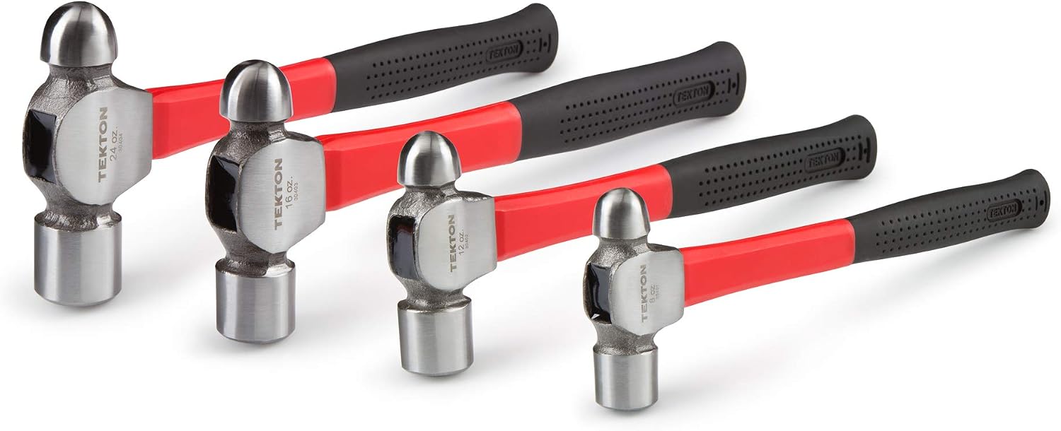 TEKTON Ball Peen Hammer Set, 4-Piece (8, 12, 16, 24 oz.) | 30409