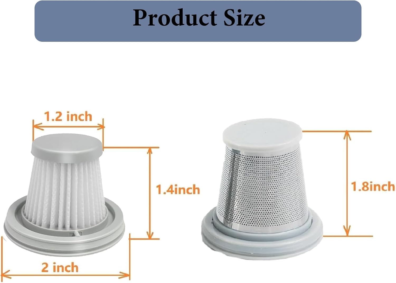 Hepa Filter Replacement, Washable Filters for Fanttik Slim V8 APEX Car Vacuum, for Fanttik V8 Series, for Slim V10 Mate Cleaner, 1 Stainless Steel Pre-filter, 3 Hepa Filters - Image 3