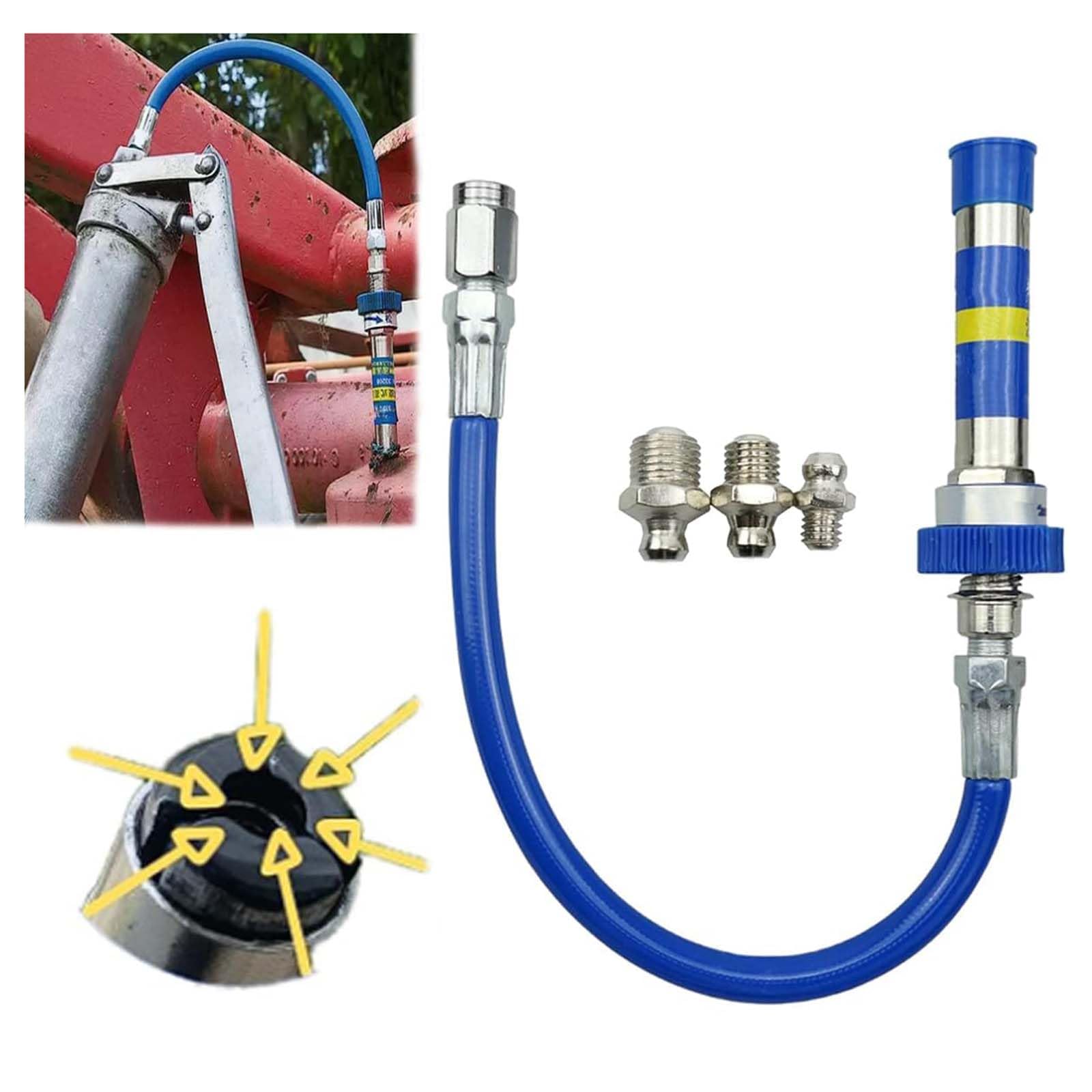 High Pressure Grease Coupler - Strong Lock On Grease Tool Couplers, Lock N Lube Grease Gun Coupler Adapter, Fittings Extensions, Heavy-Duty, Fits All Grease Guns, Lube Pro Plus (1pcs)