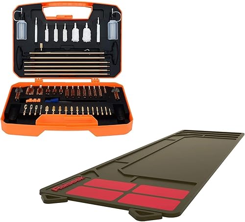 Raiseek Kit de limpieza universal para pistola de rifle y escopeta para todos los calibres con alfombrilla de limpieza de rifle, alfombrilla de