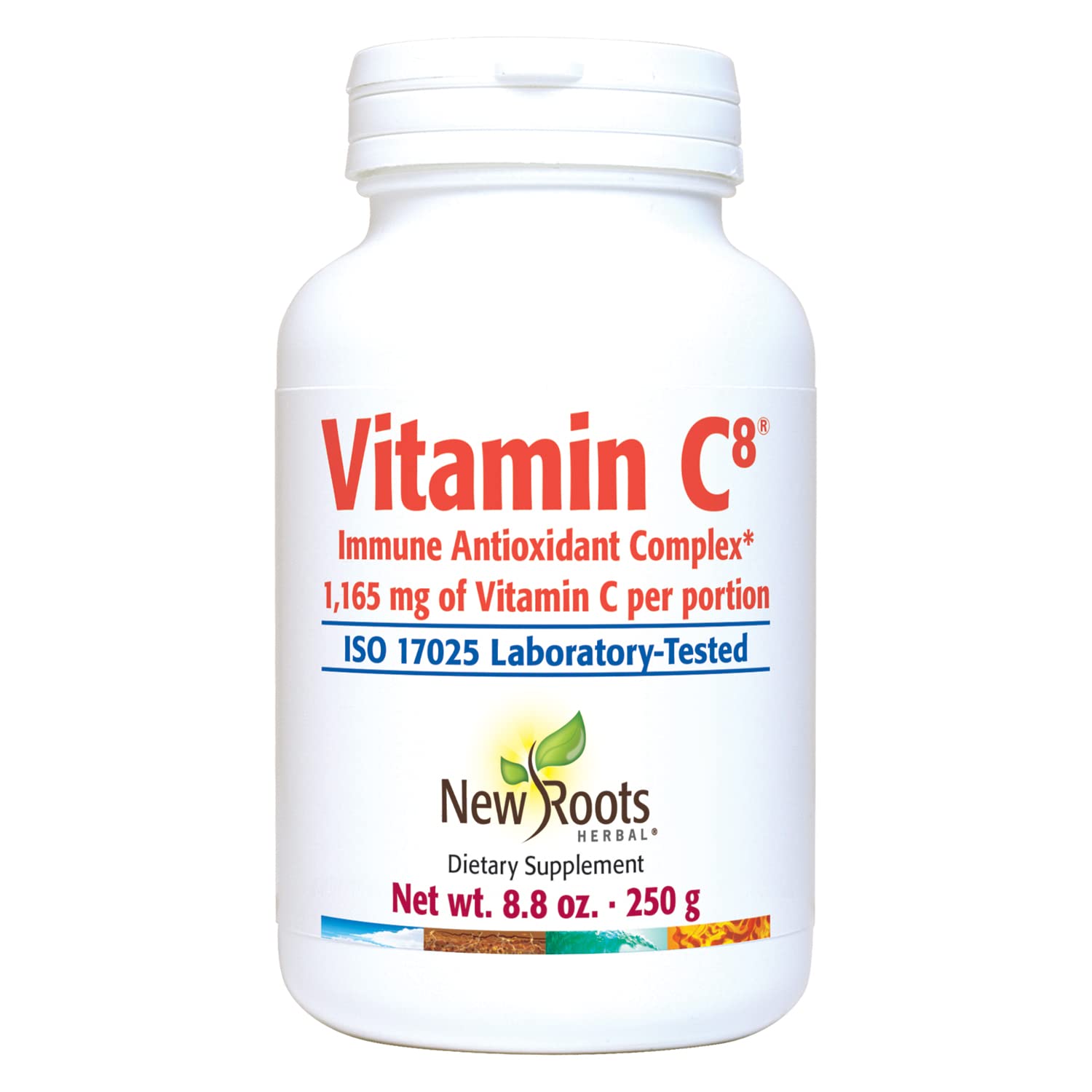 NEW ROOTS HERBALVitamin C8, 1,165mg per Portion – 8 Sources of Vitamin C with Bioflavonoids, Green Tea & Zinc – Powerful Immune Support – 50 portions