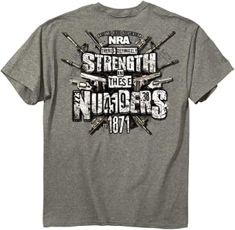 Buck Wear Men NRA Strength Cotton t-Shirt, ATHL Heather