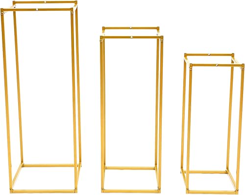 Miniatura 4 de Eapmic Soporte de flores de metal para boda, jarrón de piso, columna de soporte de flores, centro de mesa geométrico, jarrón para arreglos florales