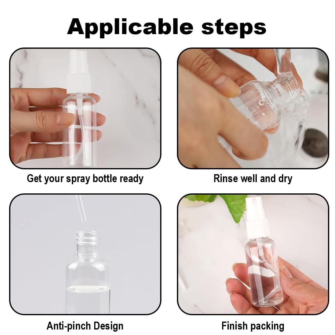 Aililong Botella pulverizadora pequeña 30 ml, 20 unidades - Botellas pulverizadoras para rellenar, botella pulverizadora mini vacía, botellas de viaje para rellenar para perfume, líquidos para el