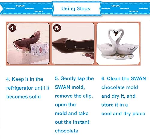 Miniatura 6 de Molde de cisne de chocolate para dulces de bebé, decoración de pastel de cumpleaños, boda, fiesta de cumpleaños, decoración de tartas (molde de
