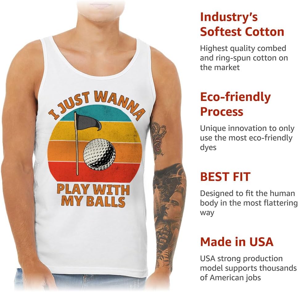 I Just Wanna Play with My Balls Tank - Print Workout Tank - Golf Jersey Tank