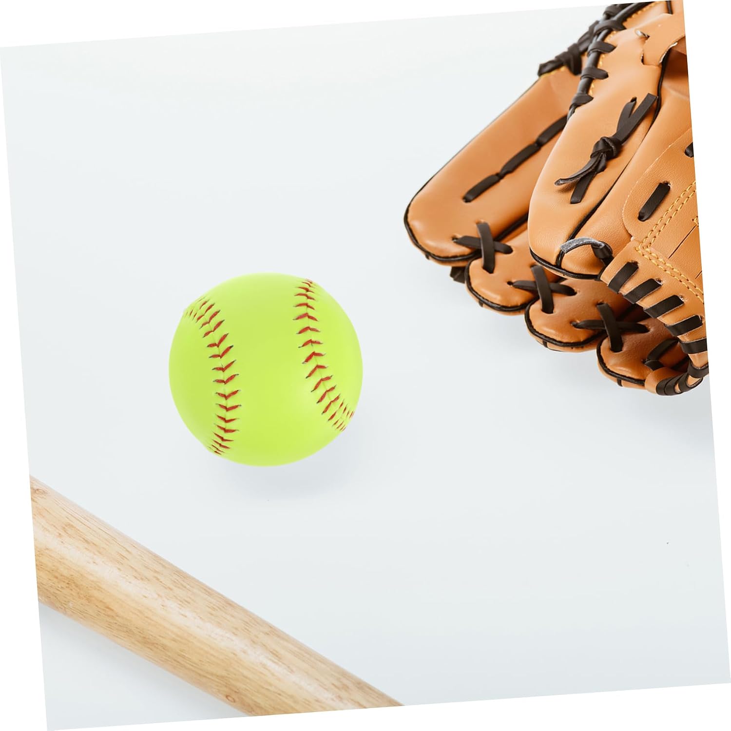 Kisangel 1pc Hand-Stitched Green Softball Practice for Outdoor Training Sessions Lightweight for High School and Teen Players