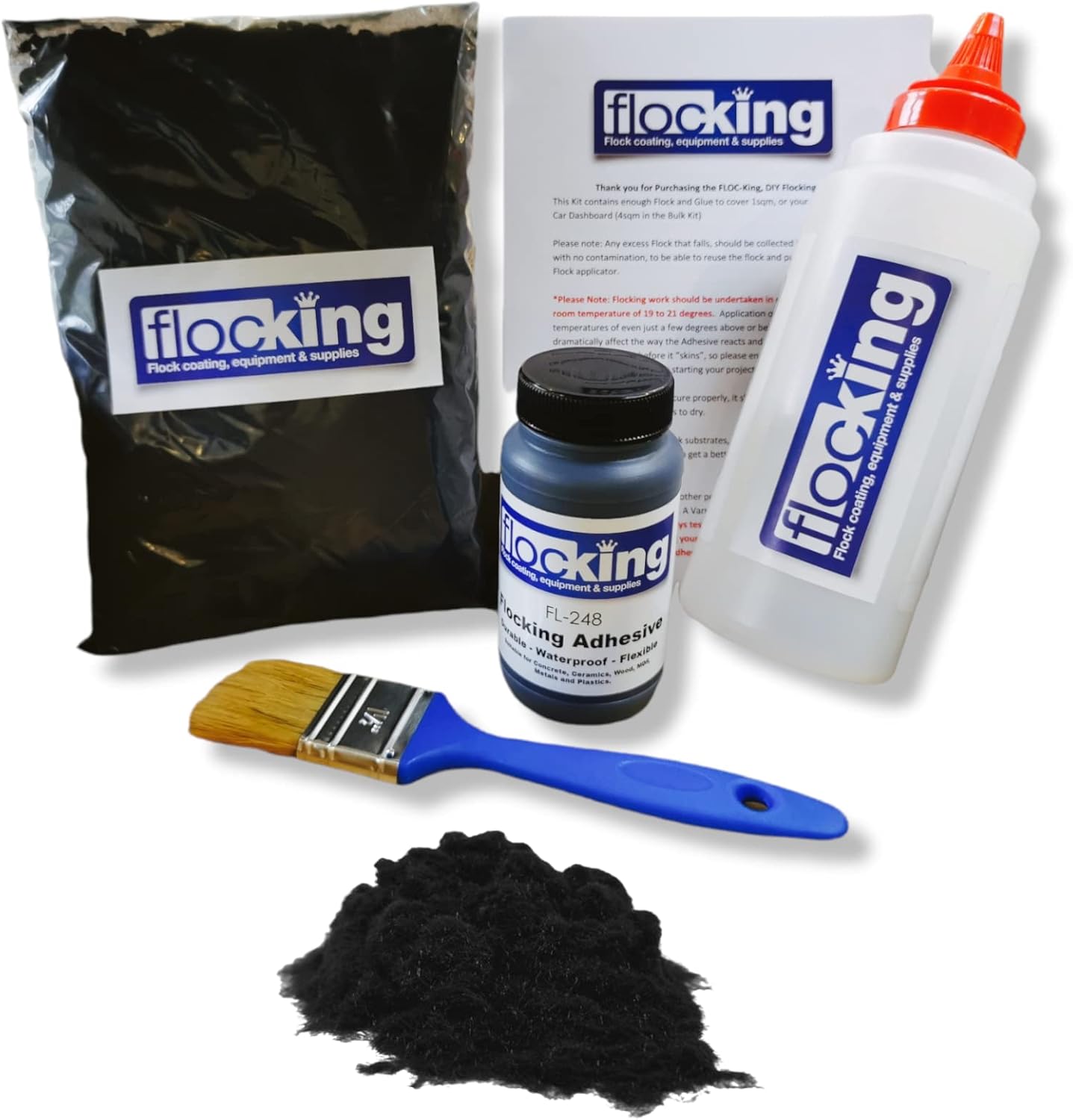 Flocking Kit de Flocage pour tableau de bord Projet Floc en nylon Finition durable (noir