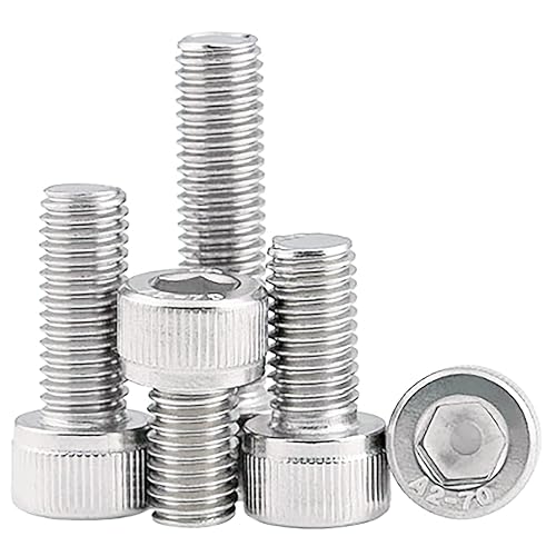 Juego de 50 tornillos de cabeza hexagonal, 304 (18-8), acero inoxidable 304 (18-8), métrico M6 x 81216201.181 in, tornillos de máquina hexagonales,