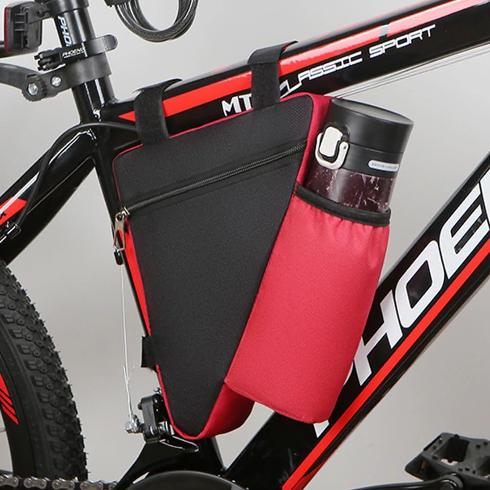 Flymann Bike Frame Bag With Water Bottle Pouch Bicycle Frame Bag For